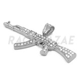 Stainless Steel Silver AK-47 Pendant w/ 5mm Miami Cuban Chain Stainless Steel Silver AK-47 Pendant w/ 5mm Miami Cuban Chain
