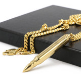 Stainless Steel Gold Pistol Hand Gun Pendant w/ 5mm Miami Cuban Chain Stainless Steel Gold Pistol Hand Gun Pendant w/ 5mm Miami Cuban Chain