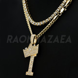 Crown I Initial Pendant Necklace Set