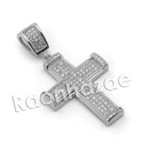 Lab diamond Micro Pave Jesus Cross Pendant w/ Miami Cuban Chain BR126