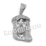 Lab diamond Micro Pave Jesus Face w/ Miami Cuban Chain BR116