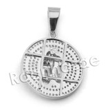 Lab diamond Micro Pave Medallion Praying Hands w/ Miami Cuban Chain BR115
