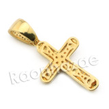 Lab diamond Micro Pave Rounded Jesus Cross Pendant w/ Miami Cuban Chain BR113