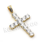 Lab diamond Micro Pave Enlighten Jesus Cross Pendant w/ Miami Cuban Chain BR104