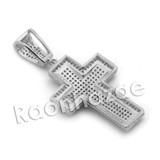 Lab diamond Micro Pave Uzi Jesus Cross w/ Miami Cuban Chain BR097