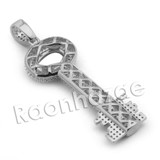 Lab diamond Micro Pave KeyPendant w/ Miami Cuban Chain BR093