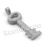 Lab diamond Micro Pave KeyPendant w/ Miami Cuban Chain BR093