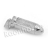 Lab diamond Micro Pave Bullet Pendant w/ Miami Cuban Chain BR087