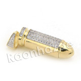 Lab diamond Micro Pave Bullet Pendant w/ Miami Cuban Chain BR087
