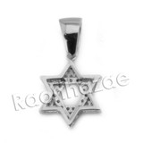 Lab diamond Micro Pave Mini Star of David Pendant w/ Miami Cuban Chain BR085