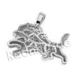Lab diamond Micro Pave Ferocious Lion King Pendant w/ Miami Cuban Chain BR084