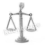 Lab diamond Micro Pave Gangsta Justice Pendant w/ Miami Cuban Chain BR082