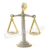 Lab diamond Micro Pave Gangsta Justice Pendant w/ Miami Cuban Chain BR082