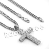Lab diamond Micro Pave Shizzle Jesus Piece Pendant w/ Miami Cuban Chain BR060