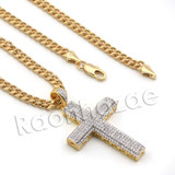 Lab diamond Micro Pave Shizzle Jesus Piece Pendant w/ Miami Cuban Chain BR060