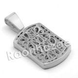 Lab diamond Micro Pave Grid Dog Tag Pendant w/ Miami Cuban Chain BR052