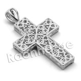Lab diamond Micro Pave Jesus Cross Grid Pendant X w/ Miami Cuban Chain BR040