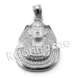 Lab diamond Micro Pave Egyptian Pharaoh Pendant w/ Miami Cuban Chain BR035