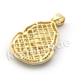 Lab diamond Micro Pave Egyptian Pharaoh Pendant w/ Miami Cuban Chain BR035
