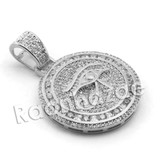 Lab diamond Micro Pave Rounded Eye of Horus Pendant w/ Miami Cuban Chain BR036