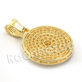 Lab diamond Micro Pave Rounded Eye of Horus Pendant w/ Miami Cuban Chain BR036