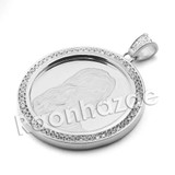 Lab diamond Micro Pave Medallion Last Supper Pendant w/ Miami Cuban Chain BR035