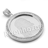 Lab diamond Micro Pave Medallion Last Supper Pendant w/ Miami Cuban Chain BR035