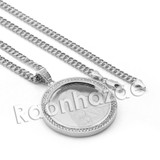 Lab diamond Micro Pave Medallion Last Supper Pendant w/ Miami Cuban Chain BR035