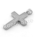 Lab diamond Micro Pave Textured Jesus Cross Pendant w/ Miami Cuban Chain BR026