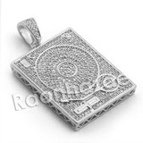 Lab diamond Micro Pave DJ Turntable Pendant w/ Miami Cuban Chain BR025