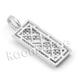 Lab diamond Micro Pave Uzi Gold Brick Mini Pendant w/ Miami Cuban Chain BR020