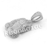 Lab diamond Micro Pave Praying Hands Pendant w/ Miami Cuban Chain BR019