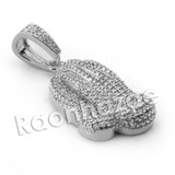 Lab diamond Micro Pave Praying Hands Pendant w/ Miami Cuban Chain BR019