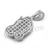 Lab diamond Micro Pave Praying Hands Pendant w/ Miami Cuban Chain BR019