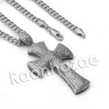 Lab diamond Micro Pave Anarchy Jesus Piece Pendant w/ Miami Cuban Chain BR016