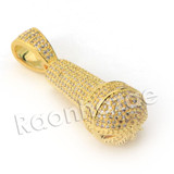 Copy of Lab diamond Micro Pave Gold PT MC Ren Mic Pendant w/ Miami Cuban Chain B24G