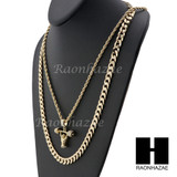 21 SAVAGE LIFTING CHARM DIAMOND CUT 30" CUBAN CHAIN NECKLACE SET G18