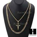 MENS ISSA NIFE PENDANT DIAMOND CUT 30" CUBAN CHAIN NECKLACE SET G28