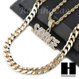 MENS BLING SAVAGE PENDANT DIAMOND CUT 30" CUBAN CHAIN NECKLACE SET G32 MENS BLING SAVAGE PENDANT DIAMOND CUT 30" CUBAN CHAIN NECKLACE SET G32