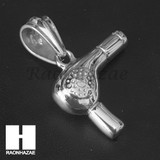 Mens 316L Stainless steel Silver Barber Hair Dryer Pendant SS016