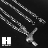 Mens 316L Stainless steel Silver Barber Hair Dryer Pendant SS016