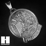 Mens 316L Stainless steel Silver Saint Micheal Angel Pendant SS019