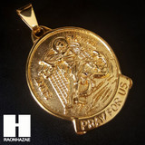 Mens 316L Stainless steel Gold Saint Micheal Angel Pendant SS019
