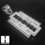 316L Stainless steel Silver Razor Blade Pendant Miami Cuban SS026 316L Stainless steel Silver Razor Blade Pendant Miami Cuban SS026