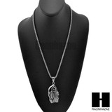 316L STAINLESS STEEL SAINT DEATH SANTA MUERTE SILVER PENDANT W 24" BOX CHAIN NECKLACE 2 316L STAINLESS STEEL SAINT DEATH SANTA MUERTE SILVER PENDANT W 24" BOX CHAIN NECKLACE 2