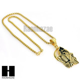 316L STAINLESS STEEL SAINT DEATH SANTA MUERTE GOLD PENDANT W 24" BOX CHAIN NECKLACE 2 316L STAINLESS STEEL SAINT DEATH SANTA MUERTE GOLD PENDANT W 24" BOX CHAIN NECKLACE 2