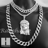 Hip Hop Jesus Pendant 16" Choker 18" Tennis 30" Miami Cuban Chain 26S Hip Hop Jesus Pendant 16" Choker 18" Tennis 30" Miami Cuban Chain 26S