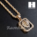 New 14k Gold PT Lion Pendant 15mm Miami Cuban 30" Necklace SET S199 New 14k Gold PT Lion Pendant 15mm Miami Cuban 30" Necklace SET S199