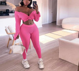 Zipper Ribbed Two Piece Set