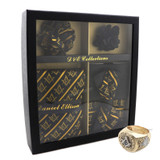 MASONIC FREEMASON GOLD COMPASS HANDKERCHIEF NECKTIE 2PIN FLOWER SET W/ RING G1